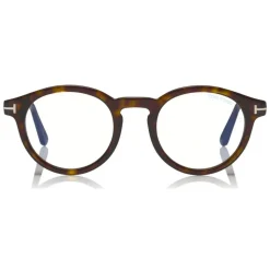 Tom Ford - Blue Block Optical Glasses - Round Optical Glasses - Dark Havana - FT5529-B - Optical Glasses - Tom Ford Eyewear - Avvenice