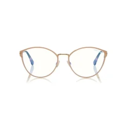 Tom Ford - Blue Block Optical Glasses - Round Metal Optical Glasses - Pink - FT5573-B - Optical Glasses - Tom Ford Eyewear - Avvenice