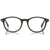 Tom Ford - Blue Block Optical Glasses - Round Acetate Optical Glasses - Black - FT5553-B - Optical Glasses - Tom Ford Eyewear - Avvenice