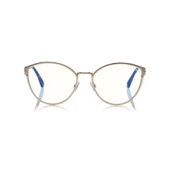 Tom Ford - Blue Block Optical Glasses - Round Metal Optical Glasses - Charcoal - FT5573-B - Optical Glasses - Tom Ford Eyewear - Avvenice