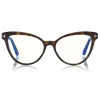 Tom Ford - Blue Block Optical Glasses - Cat-Eye Optical Glasses - Dark Havana - FT5639-B - Optical Glasses - Tom Ford Eyewear - Avvenice
