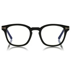 Tom Ford - Blue Block Optical Glasses - Round Acetate Optical Glasses - Black - FT5532-B - Optical Glasses - Tom Ford Eyewear - Avvenice