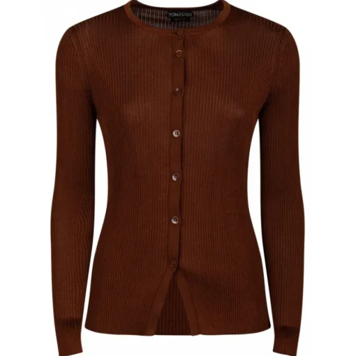 Tom Ford - Brown Jersey Cardigan - Tom Ford Exclusive Luxury Collection - Avvenice