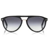 Tom Ford - Burton Sunglasses - Soft Squared Acetate Sunglasses - Black - FT0697 - Sunglasses - Tom Ford Eyewear - Avvenice