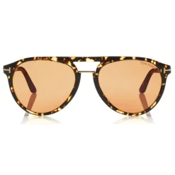 Tom Ford - Burton Sunglasses - Soft Squared Acetate Sunglasses - Dark Havana - FT0697 - Sunglasses - Tom Ford Eyewear - Avvenice