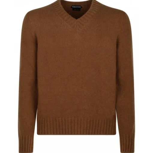 Tom Ford - Caramel V Neck Jumper - Tom Ford Exclusive Luxury Collection - Avvenice