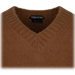 Tom Ford - Caramel V Neck Jumper - Tom Ford Exclusive Luxury Collection - Avvenice