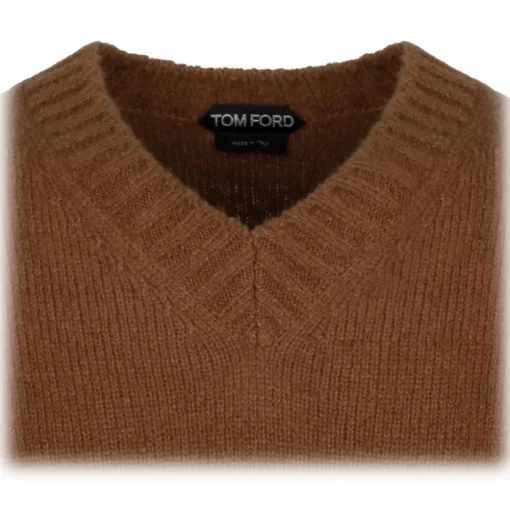 Tom Ford - Caramel V Neck Jumper - Tom Ford Exclusive Luxury Collection - Avvenice
