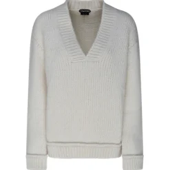 Tom Ford - Chalk Alpaca V Neck Pullover Jumper - Tom Ford Exclusive Luxury Collection - Avvenice