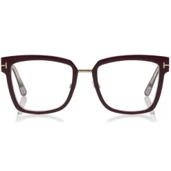 Tom Ford - Large Optical Glasses - Square Acetate Optical Glasses - Wine - FT5507 - Optical Glasses - Tom Ford Eyewear - Avvenice