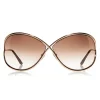 Tom Ford - Miranda Sunglasses - Oversized Square Acetate Sunglasses - FT0130 - Pink Gold - Tom Ford Eyewear - Avvenice