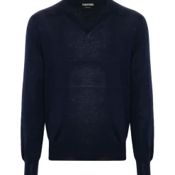 Tom Ford - Navy Blue Fine Knit Jumper - Tom Ford Exclusive Luxury Collection - Avvenice