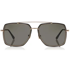 Tom Ford - Polarized Lionel Sunglasses - Square Metal Sunglasses - Black - FT0750-P - Sunglasses - Tom Ford Eyewear - Avvenice