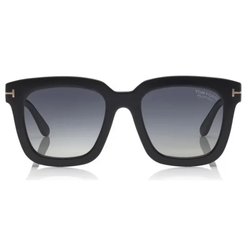 Tom Ford - Polarized Sari Sunglasses - Squared Acetate Sunglasses - Black - FT0690-P - Sunglasses - Tom Ford Eyewear - Avvenice