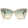 Tom Ford - Sandrine Sunglasses - Butterfly Acetate and Metal Sunglasses - Rose Gold - FT0715 - Sunglasses - Tom Ford Eyewear - Avvenice