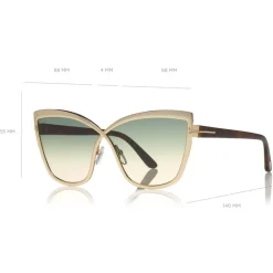 Tom Ford - Sandrine Sunglasses - Butterfly Acetate and Metal Sunglasses - Rose Gold - FT0715 - Sunglasses - Tom Ford Eyewear - Avvenice