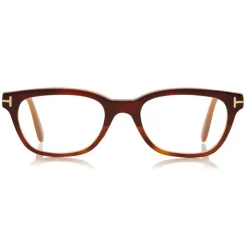 Tom Ford - Soft Round Optical Glasses - Round Acetate Optical Glasses - Red Havana - FT5207 - Optical Glasses - Tom Ford Eyewear - Avvenice