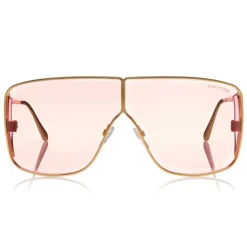 Tom Ford - Spector Sunglasses - Oversize Rectangular Acetate Sunglasses - FT0708 - Pink - Tom Ford Eyewear - Avvenice