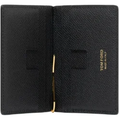Tom Ford - T Line Folding Money Clip Card Holder - Tom Ford Exclusive Luxury Collection - Avvenice