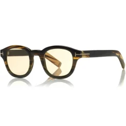 Tom Ford - Tom N.13 Sunglasses - Real Horn Squared Sunglasses - Green Horn - FT5499-P - Sunglasses - Tom Ford Eyewear - Avvenice