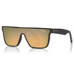 Tom Ford - Wyhat Sunglasses - Soft Rectangular Acetate Sunglasses - FT0709 - Black Gold - Tom Ford Eyewear - Avvenice