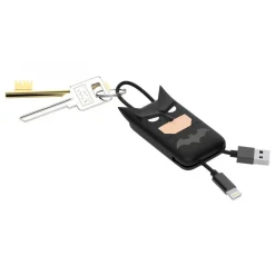 Tribe - Batman - DC Comics - Lightning USB Cable - Keychain - Data and Charging for Apple, iPhone - MFi Certified - 22 cm - Avvenice
