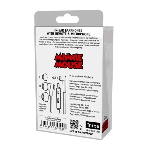 Tribe - Minnie Mouse - Disney - Earphones with Microphone and Multifunctional Command - Smartphone - Avvenice
