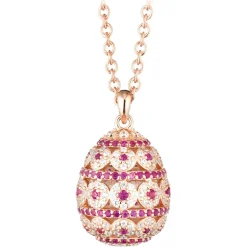 Tsars Collection - Alexandra Pavè Horizontal Fuchsia Necklace - Handmade in Swiss - Luxury Exclusive Collection - Avvenice