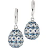 Tsars Collection - Alexandra Pavè Horizontal Blue Earrings - Handmade in Swiss - Luxury Exclusive Collection - Avvenice