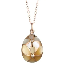 Tsars Collection - Gold Necklace with Mother of Pearl 154 - Handmade in Swiss - Luxury Exclusive Collection - Avvenice