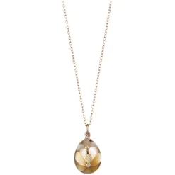 Tsars Collection - Gold Necklace with Mother of Pearl 154 - Handmade in Swiss - Luxury Exclusive Collection - Avvenice