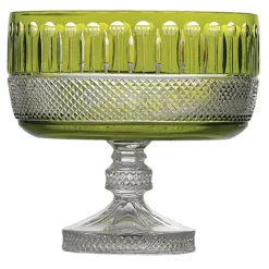 Tsars Collection - Green Crystal Fruit Bowl - Handmade in Swiss - Luxury Exclusive Collection - Avvenice
