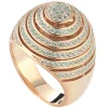 Tsars Collection - Green Spiral Silver Ring - Handmade in Swiss - Luxury Exclusive Collection - Avvenice