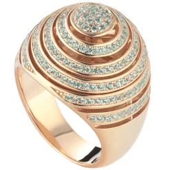 Tsars Collection - Green Spiral Silver Ring - Handmade in Swiss - Luxury Exclusive Collection - Avvenice