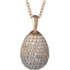 Tsars Collection - Necklace in Silver with Light Blue Shaded Zircons - Handmade in Swiss - Luxury Exclusive Collection - Avvenice