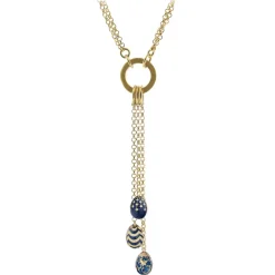 Tsars Collection - Necklace with 3 Blue Eggs - Handmade in Swiss - Luxury Exclusive Collection - Avvenice