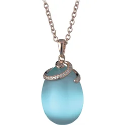 Tsars Collection - Olga Blue Spiral Necklace - Handmade in Swiss - Luxury Exclusive Collection - Avvenice