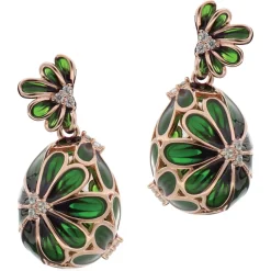 Tsars Collection - Tamara Green Silver Earrings - Handmade in Swiss - Luxury Exclusive Collection - Avvenice