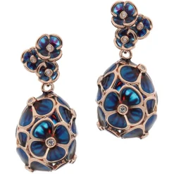 Tsars Collection - Tamara Blue Silver Earrings - Handmade in Swiss - Luxury Exclusive Collection - Avvenice
