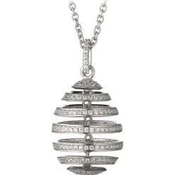 Tsars Collection - White Spiral Silver Necklace - Handmade in Swiss - Luxury Exclusive Collection - Avvenice