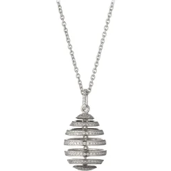 Tsars Collection - White Spiral Silver Necklace - Handmade in Swiss - Luxury Exclusive Collection - Avvenice