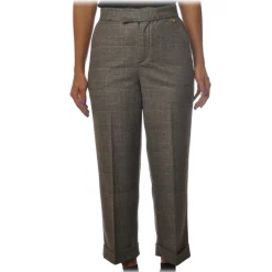 Twinset - America Pocket Trousers Prince of Galles - Pearl Grey - Trousers - Made in Italy - Luxury Exclusive Collection - Avvenice