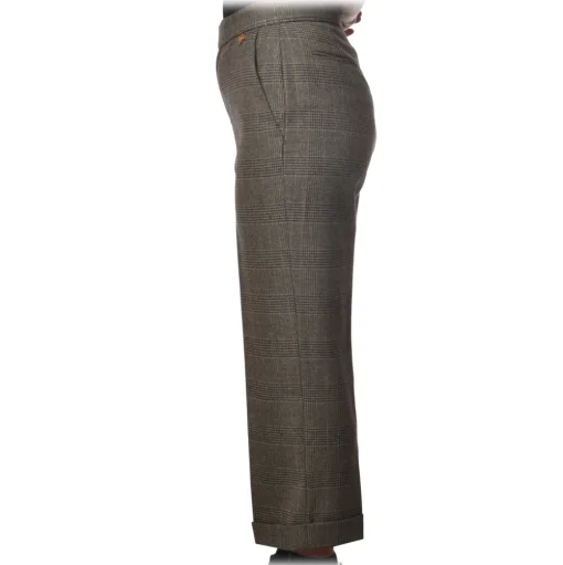 Twinset - America Pocket Trousers Prince of Galles - Pearl Grey - Trousers - Made in Italy - Luxury Exclusive Collection - Avvenice
