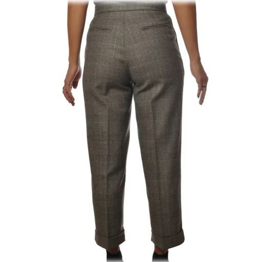 Twinset - America Pocket Trousers Prince of Galles - Pearl Grey - Trousers - Made in Italy - Luxury Exclusive Collection - Avvenice