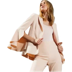 Twinset - Blazer with Ruffle Detail - Powder Pink - Jackets - Made in Italy - Luxury Exclusive Collection - Avvenice