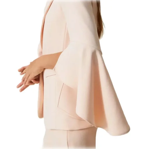 Twinset - Blazer with Ruffle Detail - Powder Pink - Jackets - Made in Italy - Luxury Exclusive Collection - Avvenice