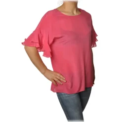 Twinset - Blouse Made of Silk - Pink - T-shirt - Made in Italy - Luxury Exclusive Collection - Avvenice