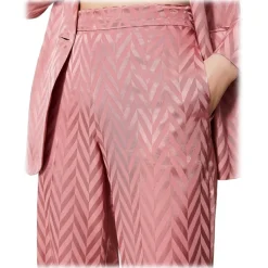 Twinset - Chevron Design Wide Leg Trousers - Pink - Trousers - Made in Italy - Luxury Exclusive Collection - Avvenice