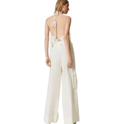 Twinset - Crepe Full Length Trousers - White - Trousers - Made in Italy - Luxury Exclusive Collection - Avvenice