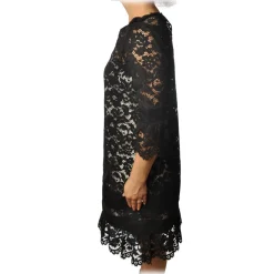 Twinset - Crewneck Dress in Lace - Black - Dress - Made in Italy - Luxury Exclusive Collection - Avvenice
